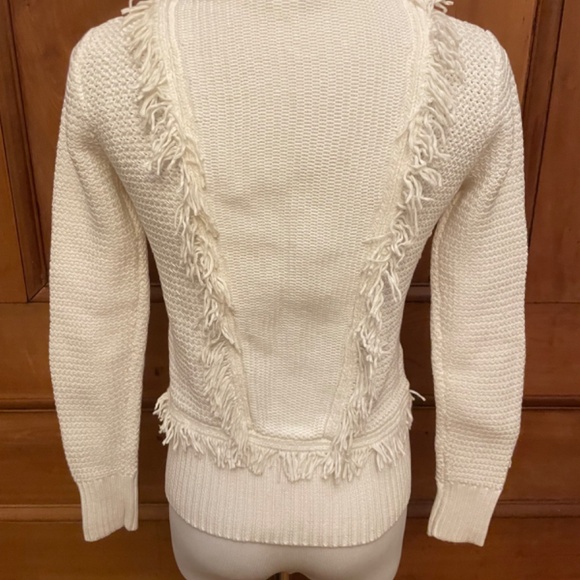 Club Monaco XS Martuska Fringe Sweater white . as seen on January Jones - Picture 4 of 8